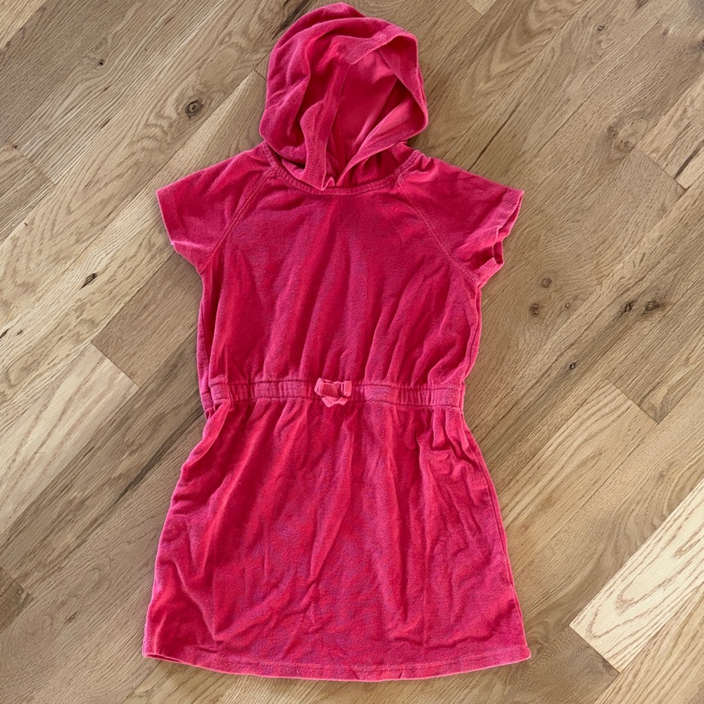 Hanna Andersson Girls' Hooded Terry dress / swim cover up